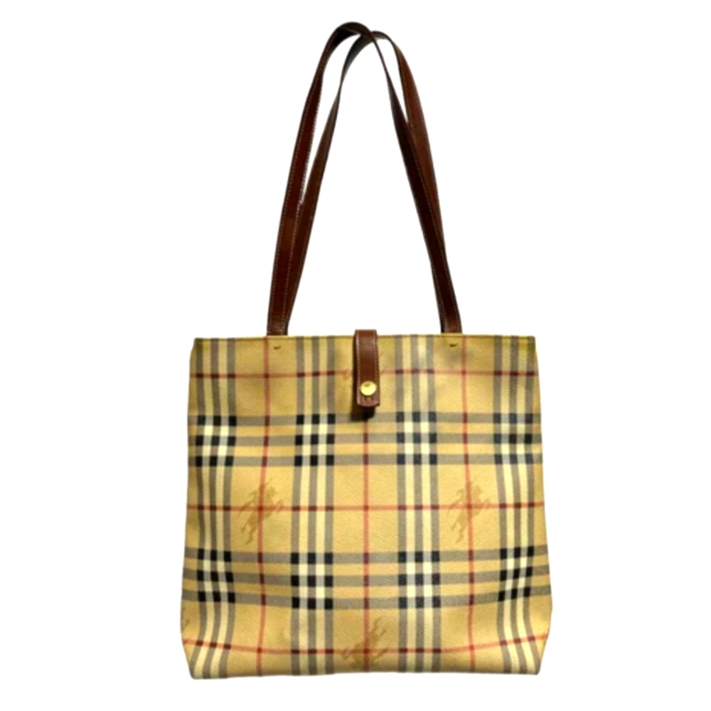 Burberry Vintage Haymarket Check Tote